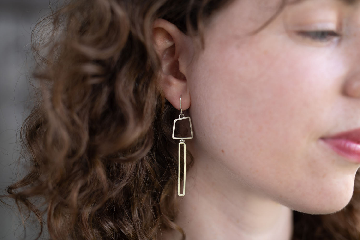 Long wire drop earrings