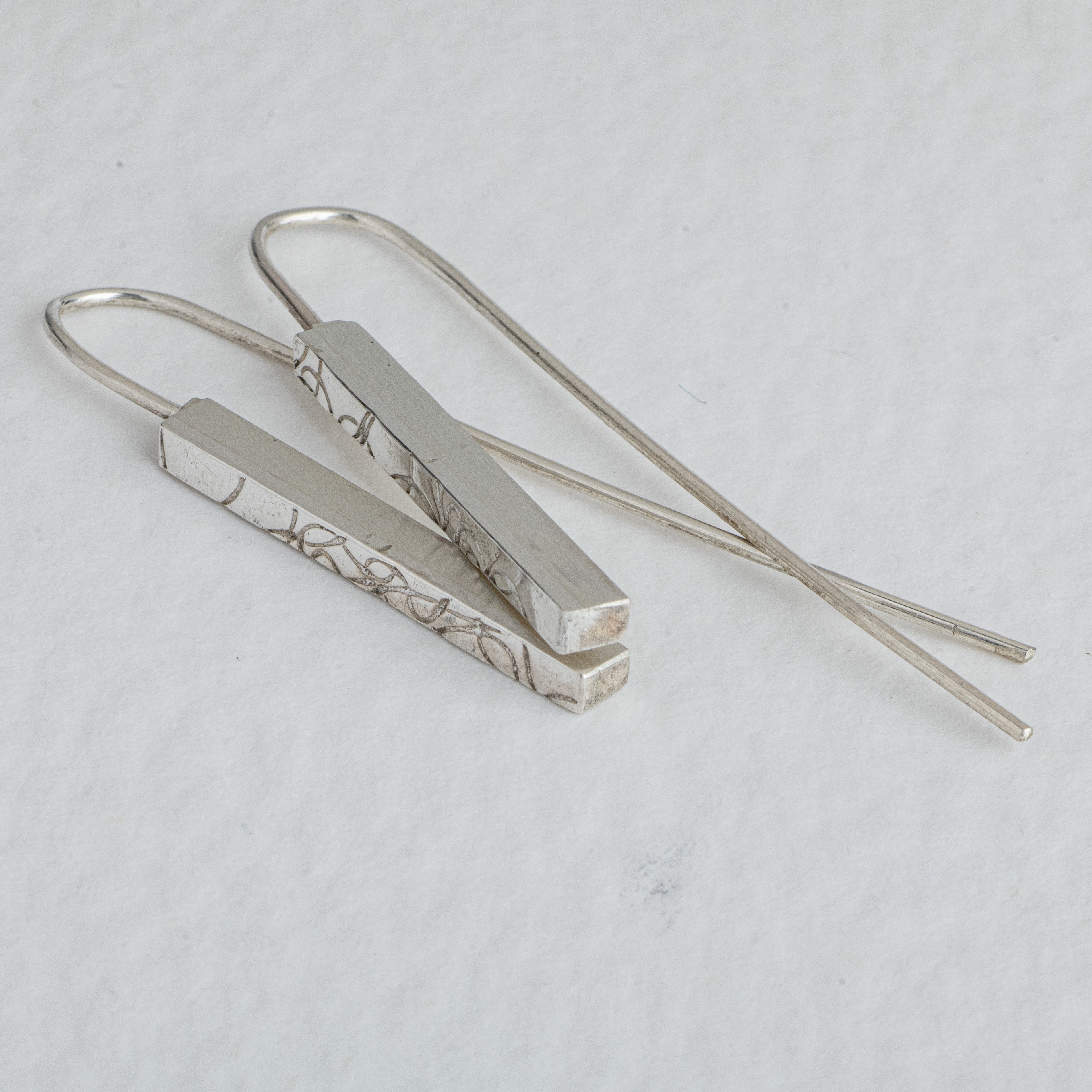 Narrow bar hook earrings